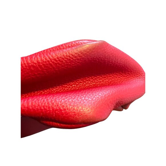 Kate Spade New York Red Pebbled Leather Tote Shoulder Bag Tassel Accent - Picture 7 of 9